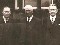 Charles Fail (centre) with brothers at South Farm